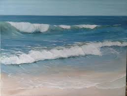 Strand zee golven | Landschappen, Abstracte schilderijen, Schilder