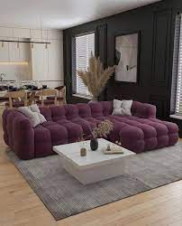 Modern Purple And Grey Living Room