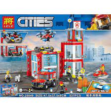 Đồ Chơi Giá Rẻ] (CÓ SẴN ) lắp ráp mô hình Lego City 60110 Trạm Cứu Hỏa lele  28049