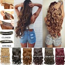 And here are more lobs you may love.) 24 Long Full Head Clip In On Hair Extensions Thick Wavy Curly Hai Ebay