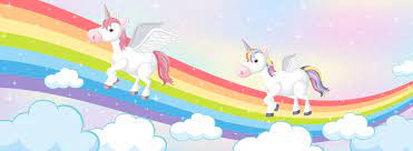 rainbow unicorn background vector art