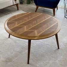Round Scandinavian Coffee Table Maple