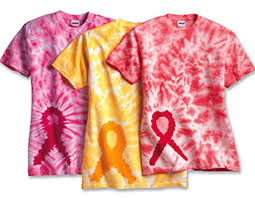 A E Designs Dyenomite Breast Cancer Awareness Ribbon Tie Dye Adult T Shirt Tee