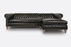 black leather fitzgerald chesterfield
