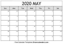 Free May 2020 Printable Calendar Dream Calendars