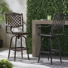 Nina Swivel Metal Outdoor Bar Stool