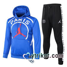 Polyester type of brand logo: Trainingsanzug Mit Kappe Pairis Psg Jordan Blau 20 21 Tracksuit Full Zip Sweatshirt Jordans For Men