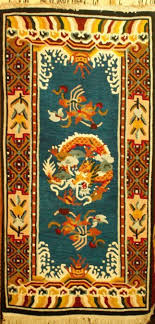 tibetan carpet with sleeping dragon and