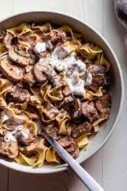 traditional beef stroganoff recipe with