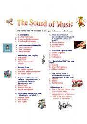 Use 5 sounds to make the music (small bee) purpose: The Sound Of Music Music Quiz Esl Worksheet By Merywell