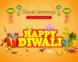 diwali greetings card free vector psd