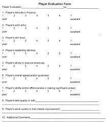 The evaluation form uses a five Image Result For Soccer Player Evaluation Form Evaluation Form Soccer Players Evaluation