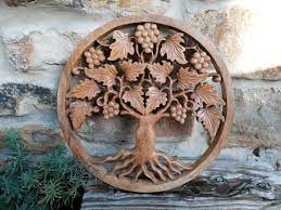 Tree Of Life Wood Carving Wall Plaque