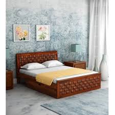 provincial wood queen size bed in teak