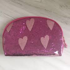 glitter pink makeup bag pouch