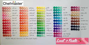 Chefmaster Food Color Chart In 2019 Food Coloring Chart