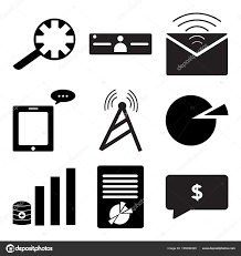 Set Of 9 Simple Editable Icons Such As Money Chart On