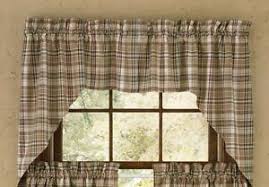 Swag curtains swags tails flute pelmet board. Thyme Swag Curtains Park Designs Country Farmhouse Plaid Cotton Window Curtain Ebay
