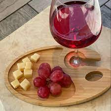 Bamboo Appetizer Plate Wine Glass