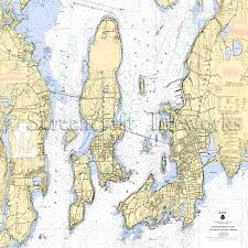 Rhode Island Jamestown Nautical Chart Decor