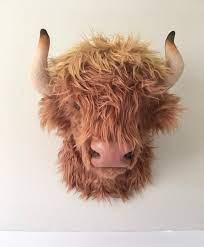 Highland Cow Wall Mount Bison Faux