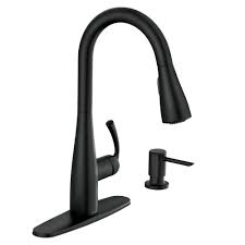 It's great for kitchens as well and is a lot less. Moen Essie Single Handle Pull Down Sprayer Kitchen Faucet With Reflex And Power Clean In Matte Black 87014bl The Home Depot