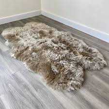large genuine quad sheepskin rug