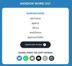 random word generator create a list of