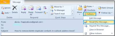 retract a sent message in outlook