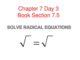 Solve Radical Equations Powerpoint