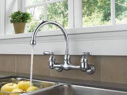two handle wall mounted kitchen faucet