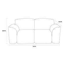 modern 2 seater sofa with curvy edges