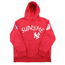 Shop with afterpay on eligible items. Supreme X New York Yankees Logo Hoodie Red Sarugeneral