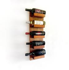 Wall Mounted Wine Rack Rustic Wood