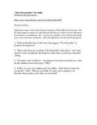 The storyteller short story questions and answers. The Storyteller By Saki Website And Questions Worksheet Lesson Planet Reading Comprehension Passages Reading Comprehension Worksheets Lesson Planet