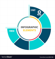 Circle Infographic Elements Pie Chart Template Vec