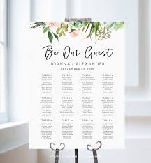 Succulent And Floral Seating Chart Be Our Guest Sign