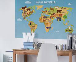 Easy Wall Sticker Children S World Map