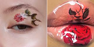 temporary tattoos to your eyes and lips