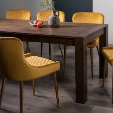 The online furniture showroom brought to you by oakfurnituresuperstore.co.uk. Blake Dark Oak Cezanne Gold Medium Dining Set Stylish Home Origins