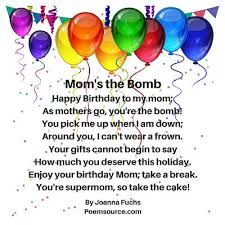 mother birthday poems for her special day