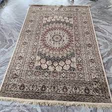 blop kashmiri silk carpet weave hand