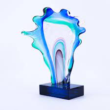 Abstract Free Form Art Glass Sculpture