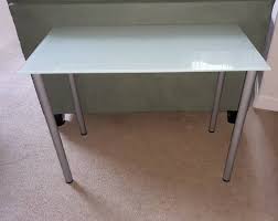 Ikea Compact Glass Top Desk Table