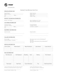 trane standard trane warranty claim