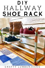 diy 2 tier hallway shoe rack crafty