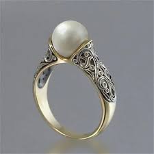 pearl ring silver 925 jewellery costume