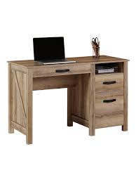 Furinno writing desk with drawer is designed for space saving and modern stylish look. Realspace Plank Pedestal Desk Coastal Oak Office Depot
