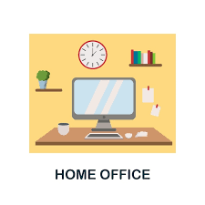 Home Office Flat Icon Color Simple
