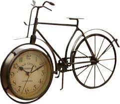 vintage iron bicycle type table clock